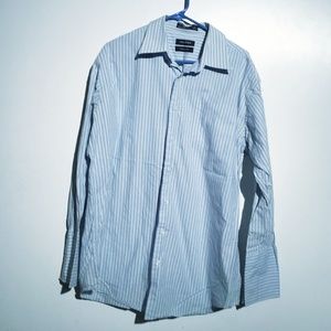 Nautica Men Button Down Shirt Blue 17 Neck